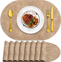 ADRIMER Heat Resistant Oval Placemats Set of 8 for Dining
