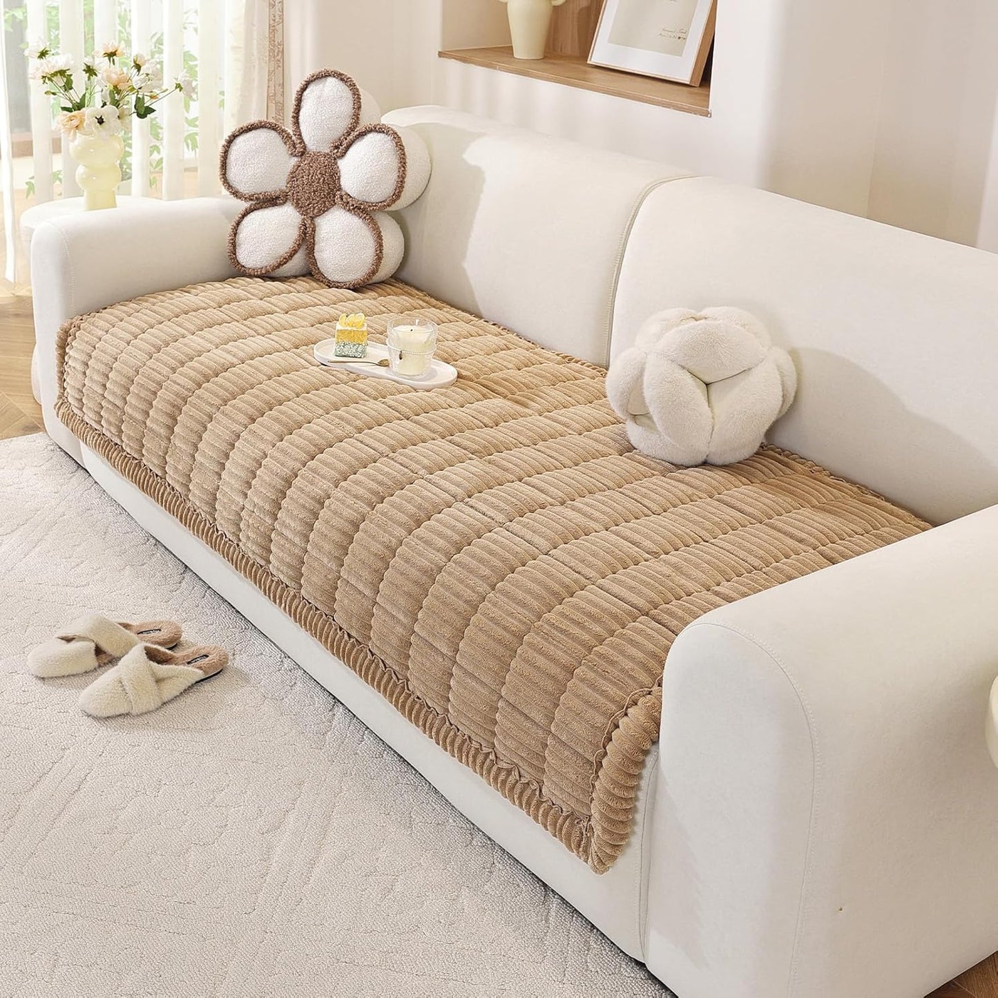 Couch Cover for Dogs Washable, Soft Fuzzy Sofa Protector