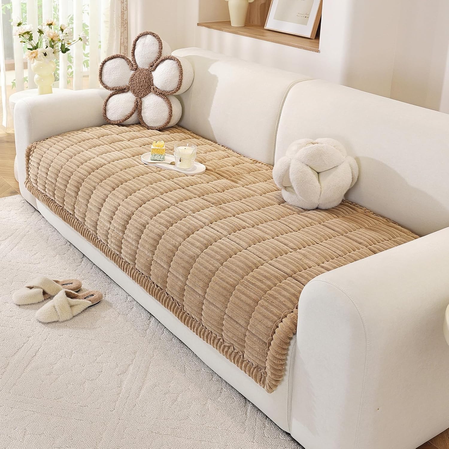 Couch Cover for Dogs Washable, Soft Fuzzy Sofa Protector