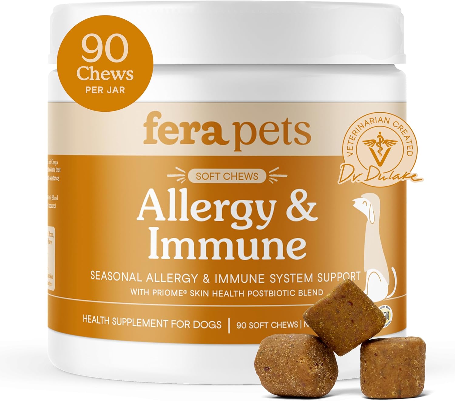 Fera Pets Dog Allergy Chews for Itching Skin Relief & Support