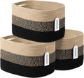 Cotton Rope Storage Basket 15x10x9 in (3 Pack) - Stylish Shelf