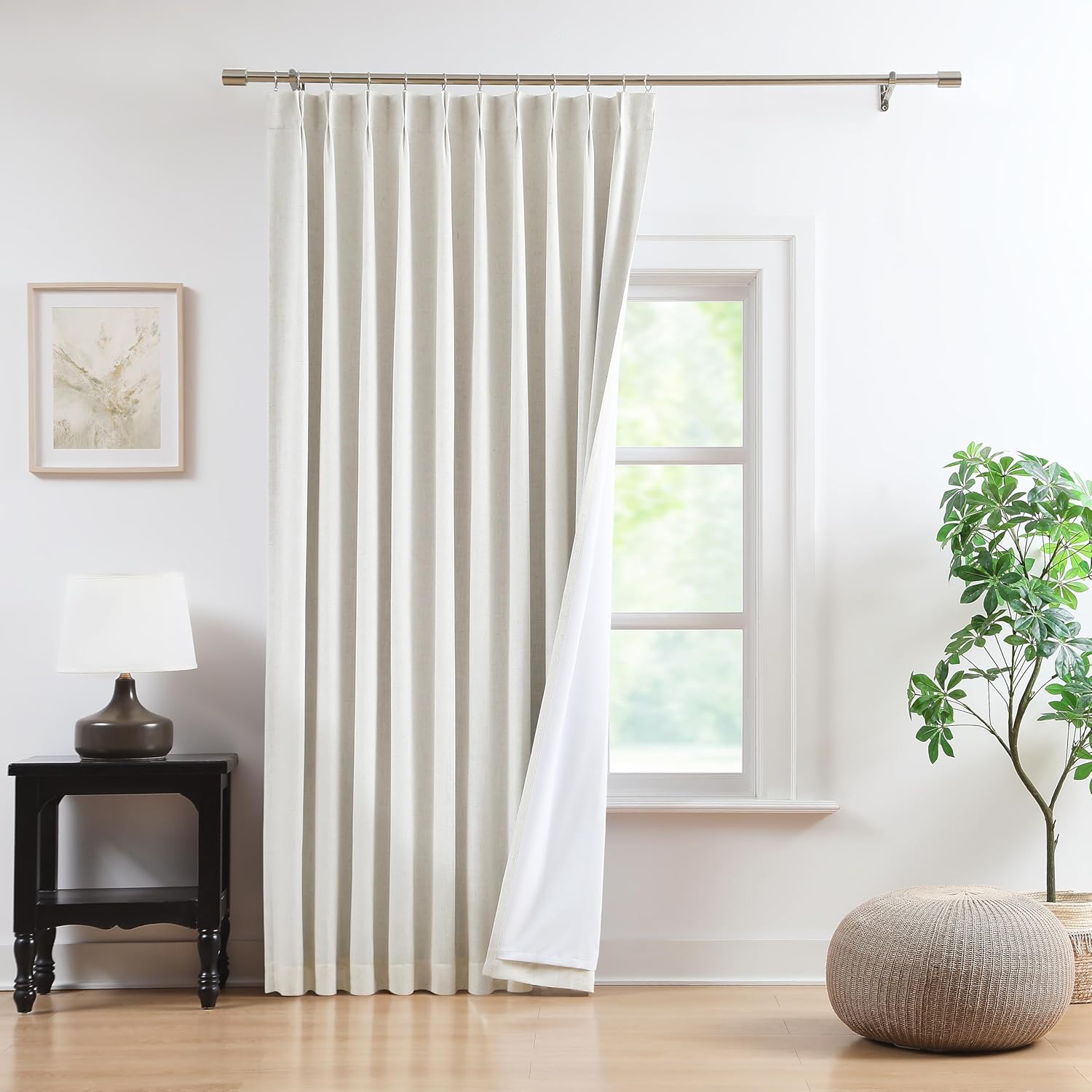 Natural Bailey Pinch Pleated Blackout Curtains for Modern Homes