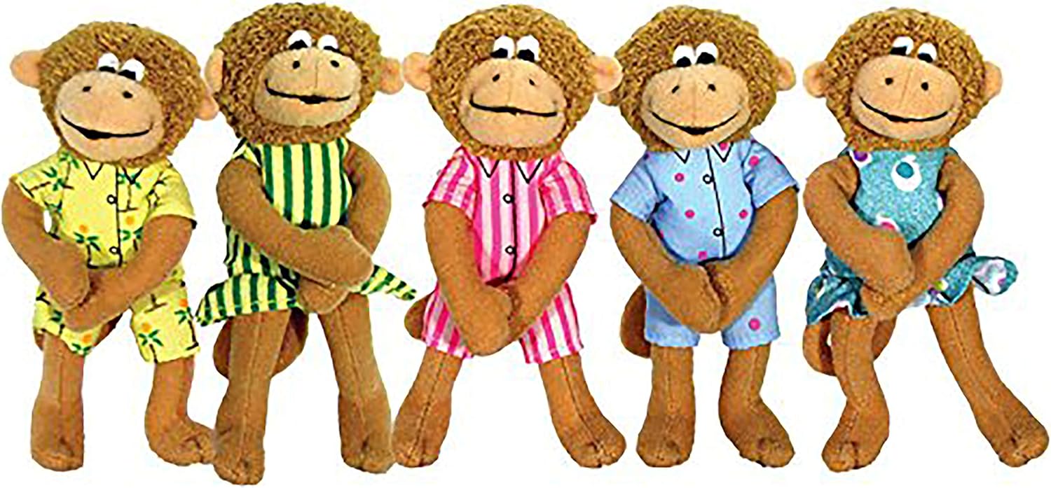 Five Little Monkeys Finger Puppet Playset for Kids Fun