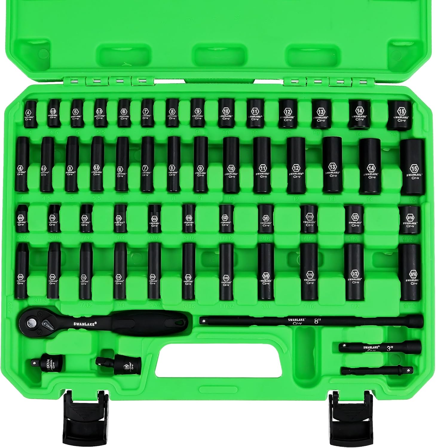 SWANLAKE 56-Piece Impact Socket Set for Precision Work