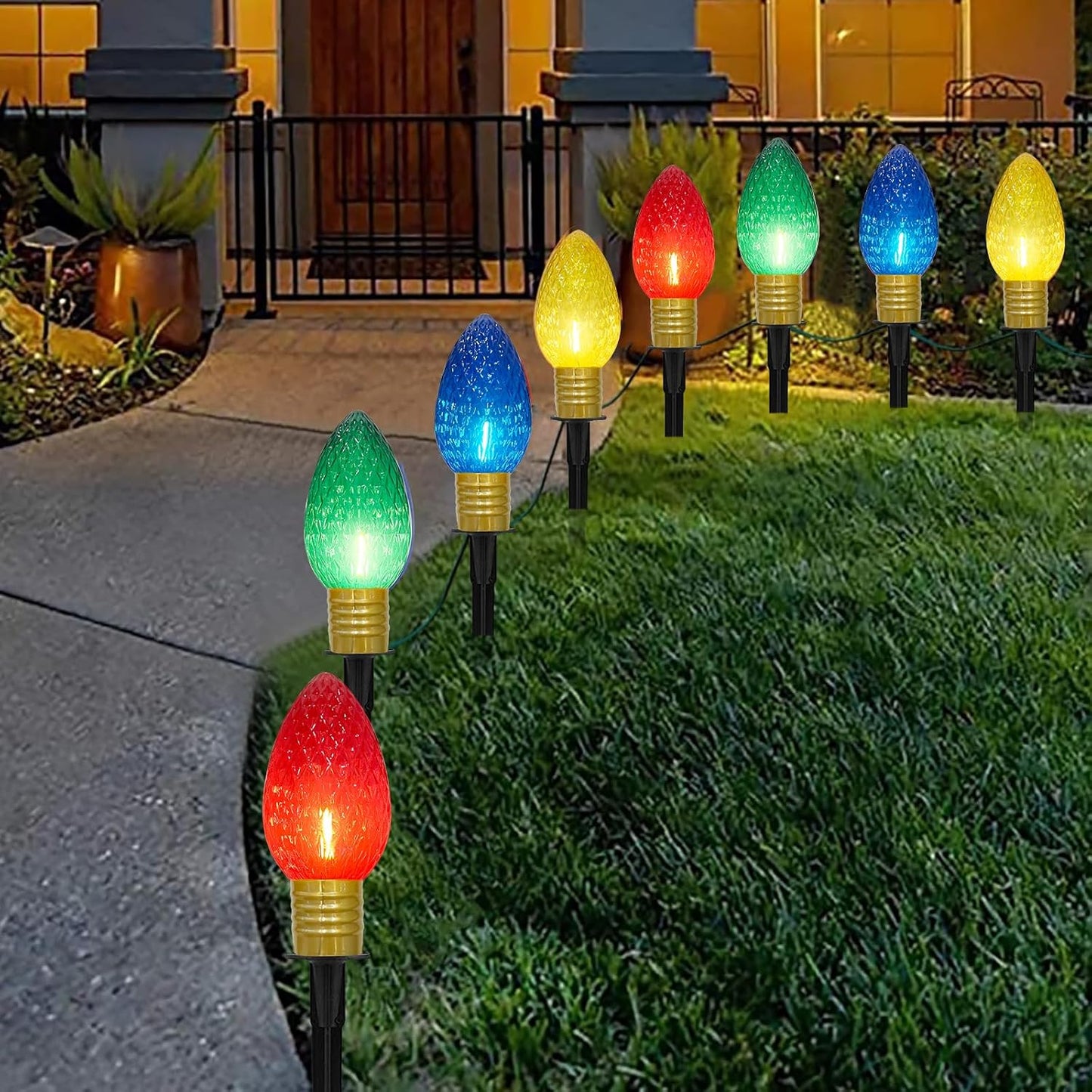 Jumbo C9 Christmas Pathway Lights Outdoor for Festive Decor