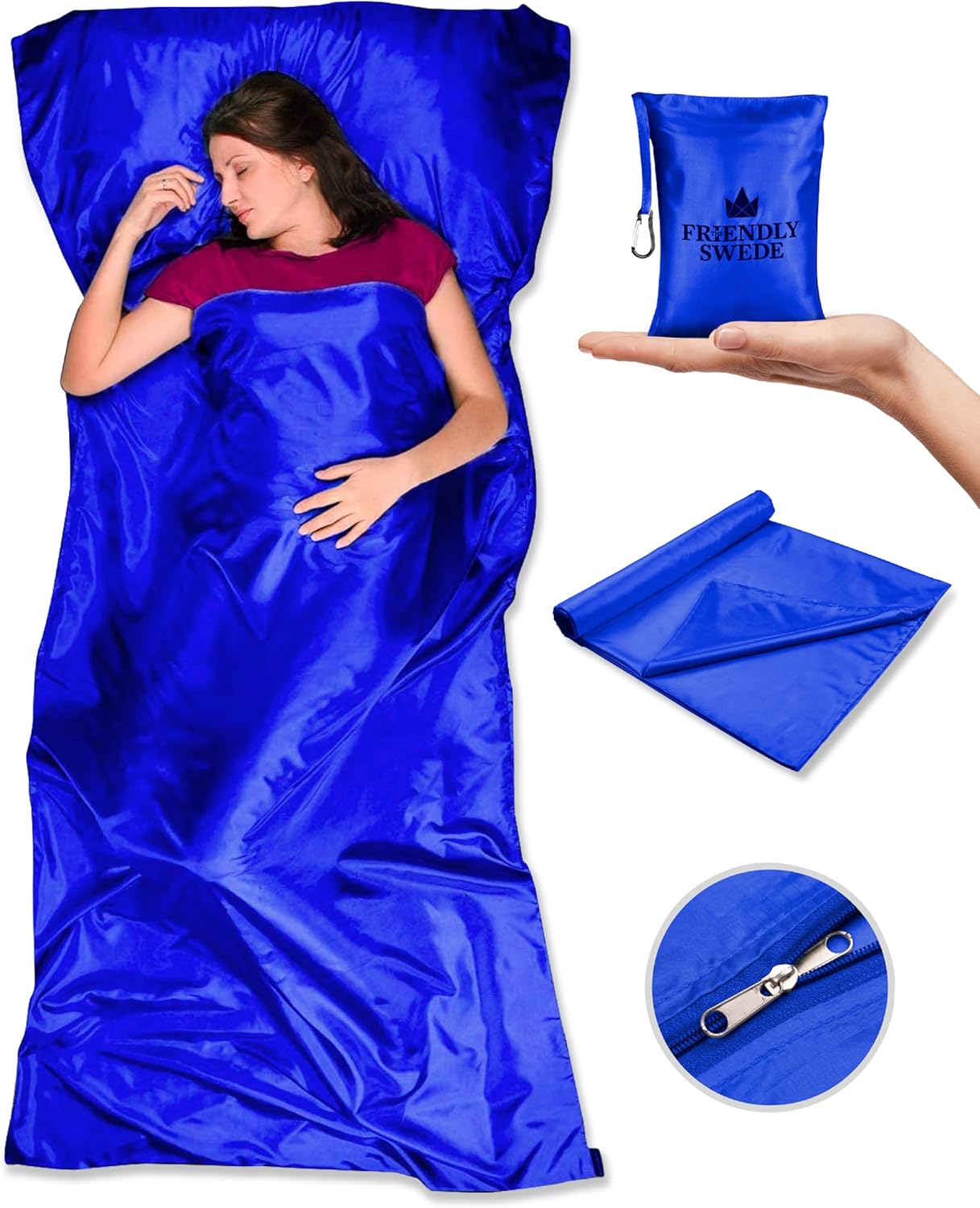 Ultralight Polyester Sleeping Bag Liner for Travel and Camping