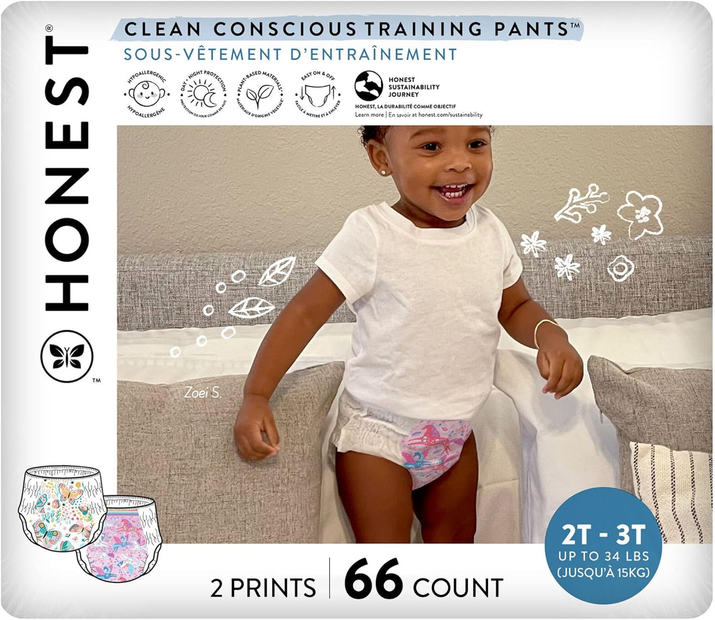 Sustainable 2T/3T Training Pants | 66 Count | The Honest Co.