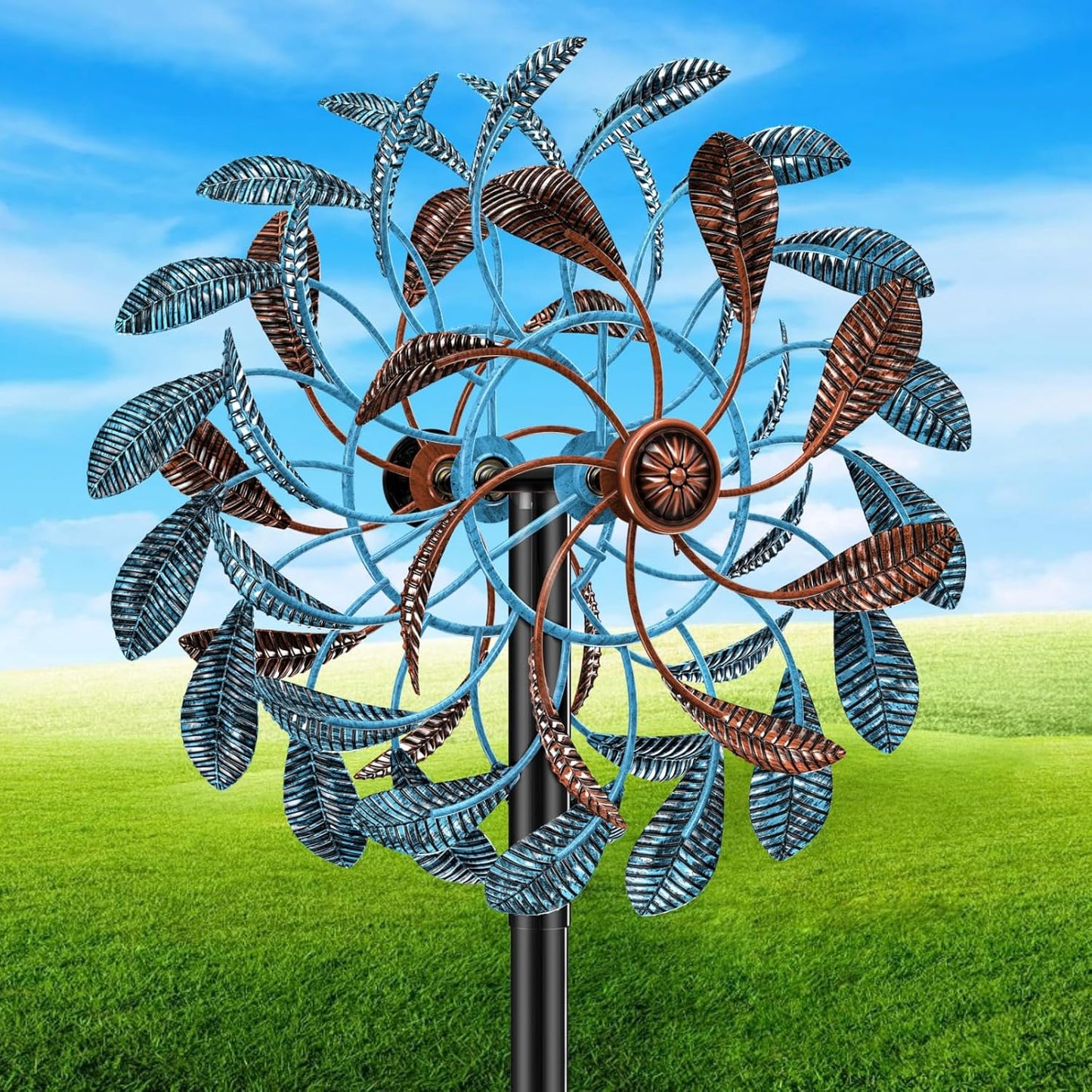 360 Wind Spinners Outdoor Kinetic Metal Yard Art Decor for Garden