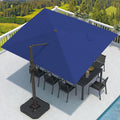 9ft x 12ft Cantilever Patio Umbrella Navy - Offset Shade with Base