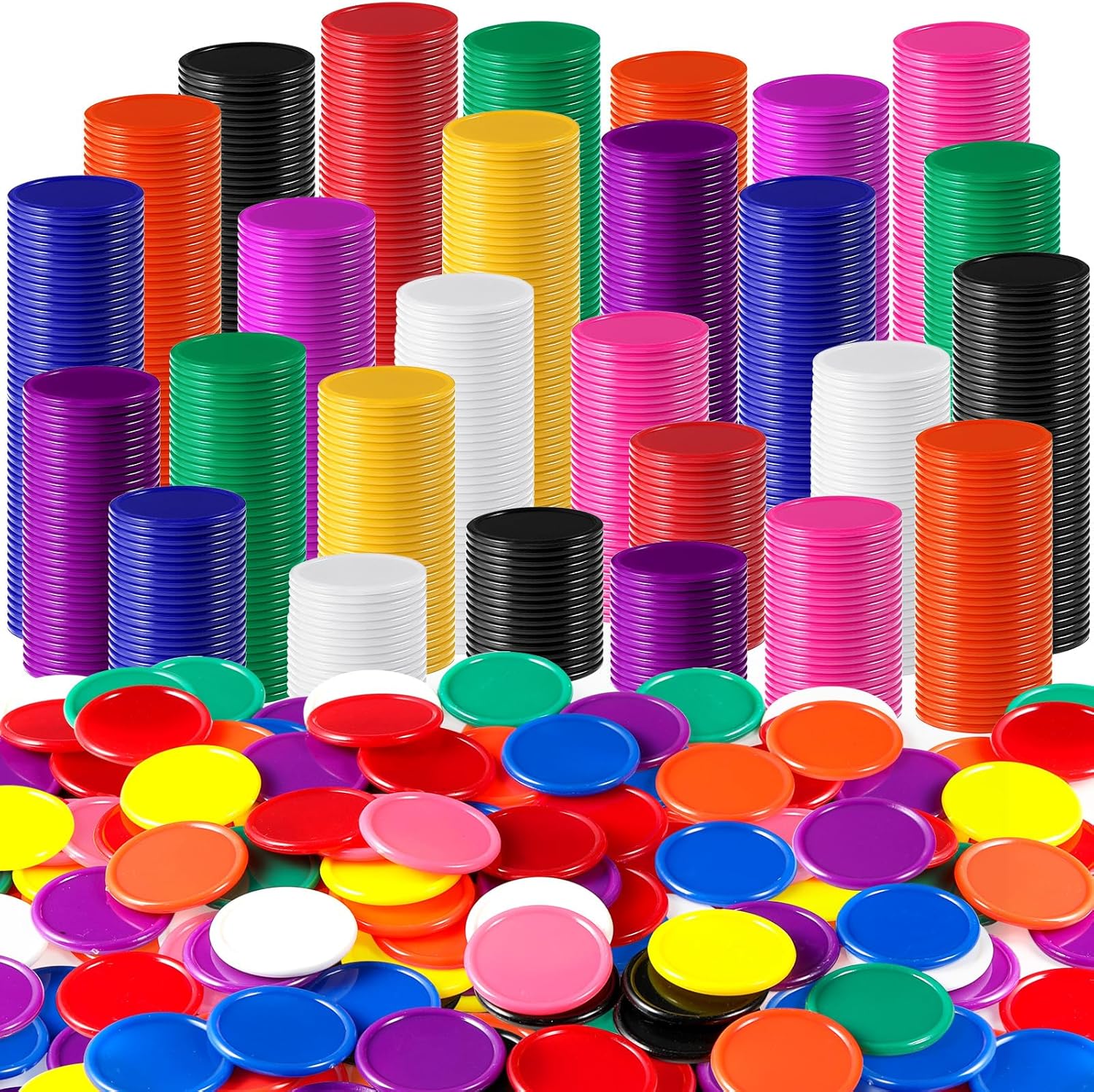Coopay 2000 Pieces 1 Inch Bingo Chips for Games and Learning
