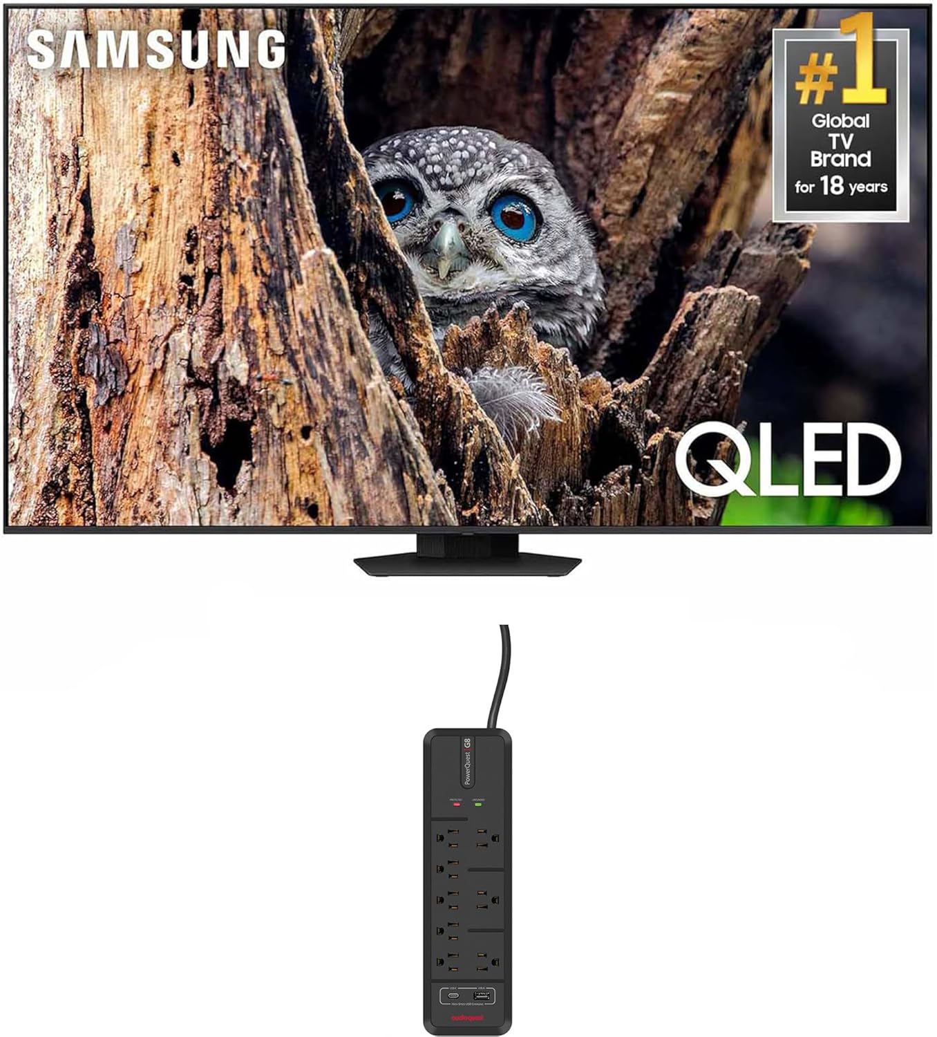 Immerse in 4K Visuals: SAMSUNG 50 QLED TV + Surge Protector