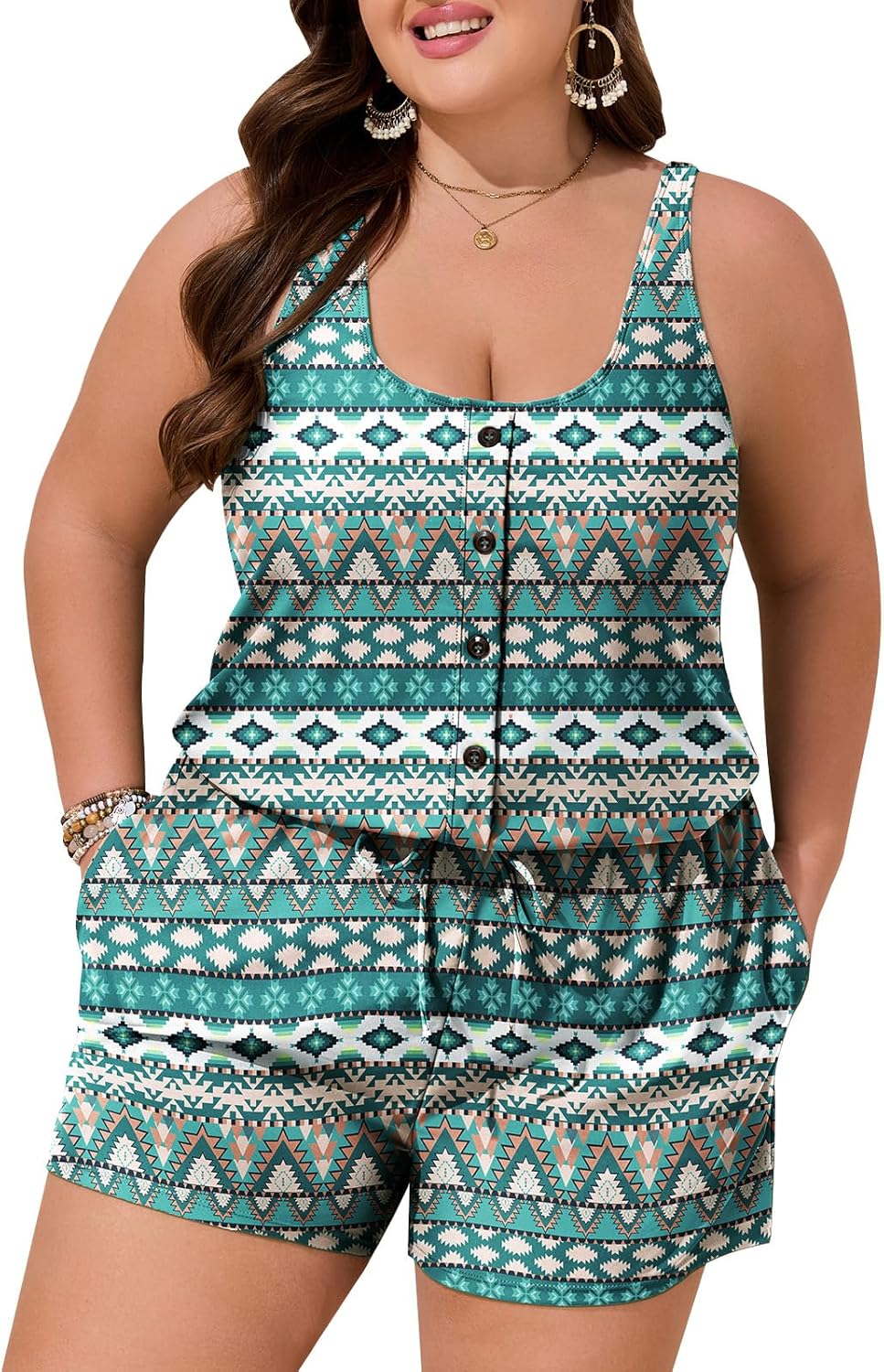 Summer Mae Plus Size Swim Romper with Pockets for Women