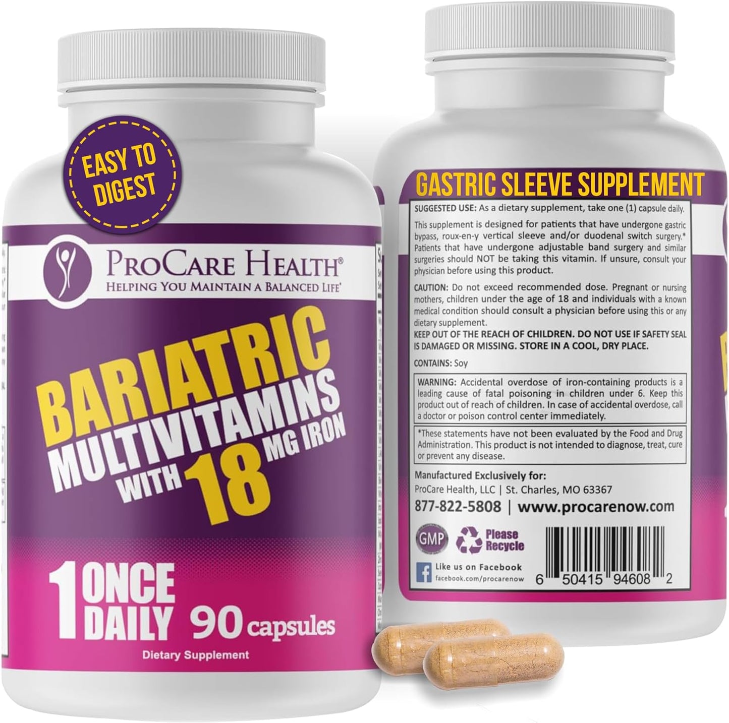 ProCare Health Bariatric Multivitamin with Iron for Recovery