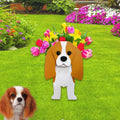 Brown King Cavalier Dog Planter for Unique Indoor Outdoor Decor