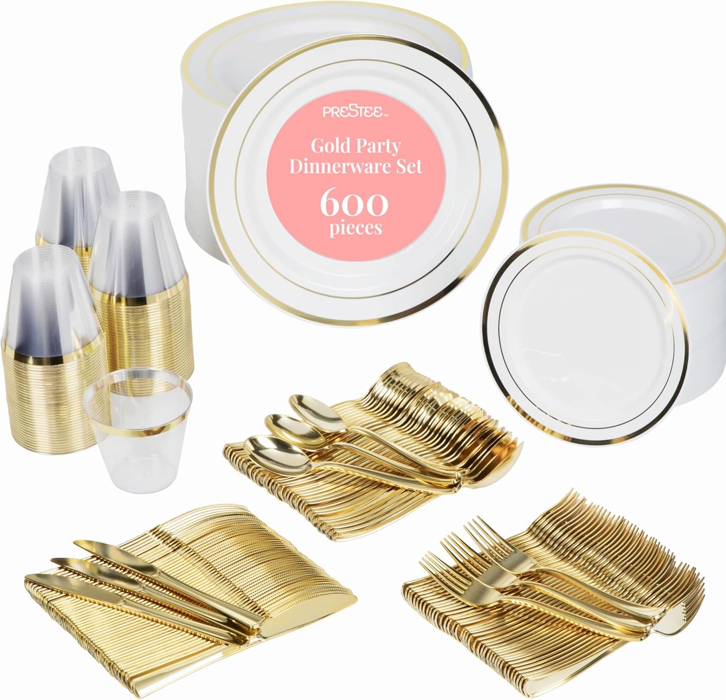Elegant 600-Pc Gold Silverware Party Set