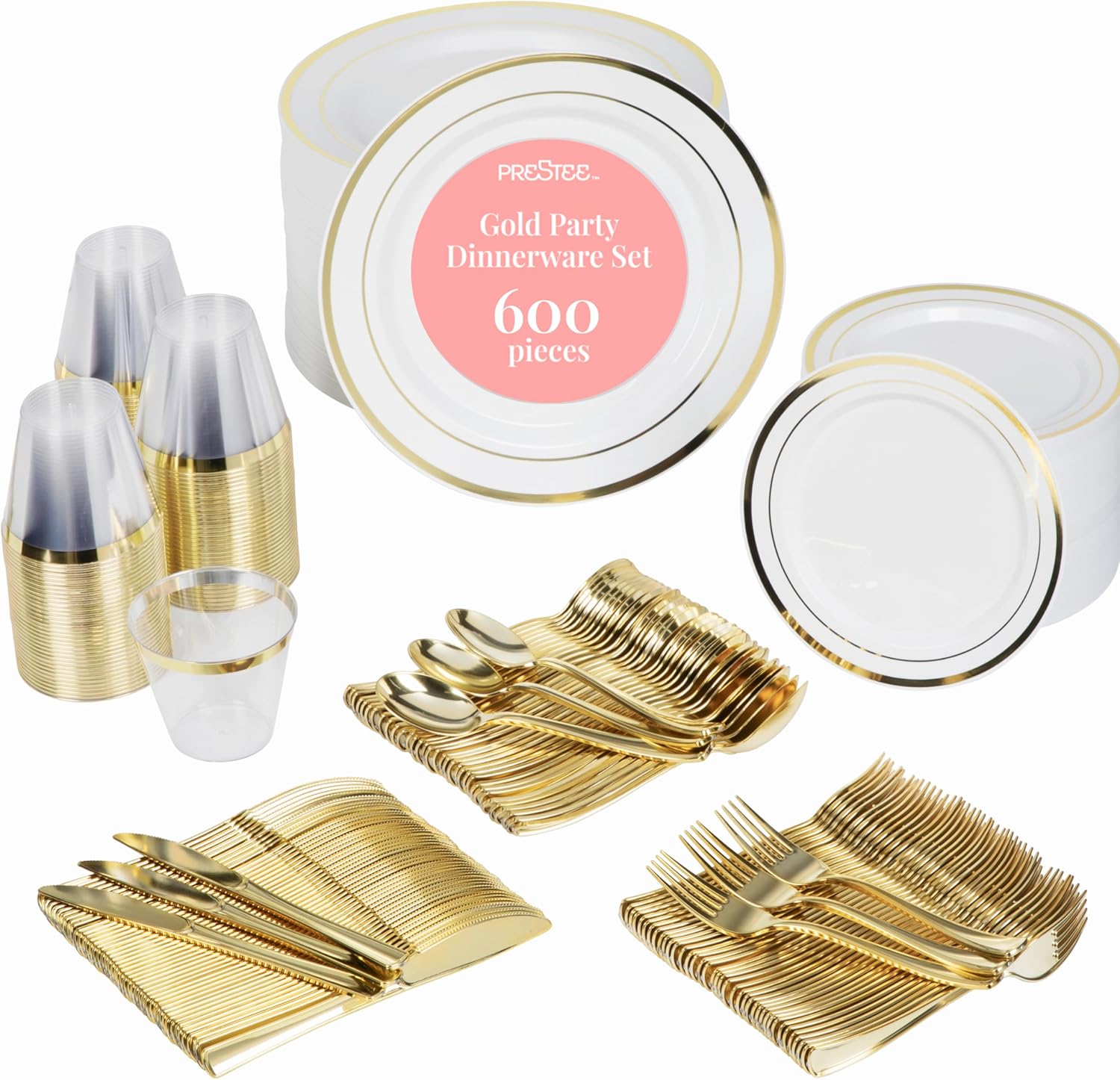 Elegant 600-Pc Gold Silverware Party Set