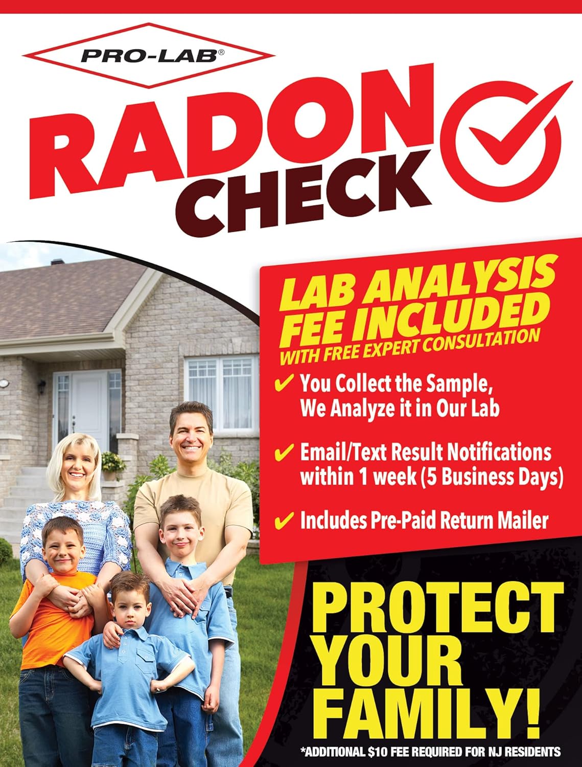 PRO-LAB Radon Test Kit - Quick & Reliable Home Testing Solution
