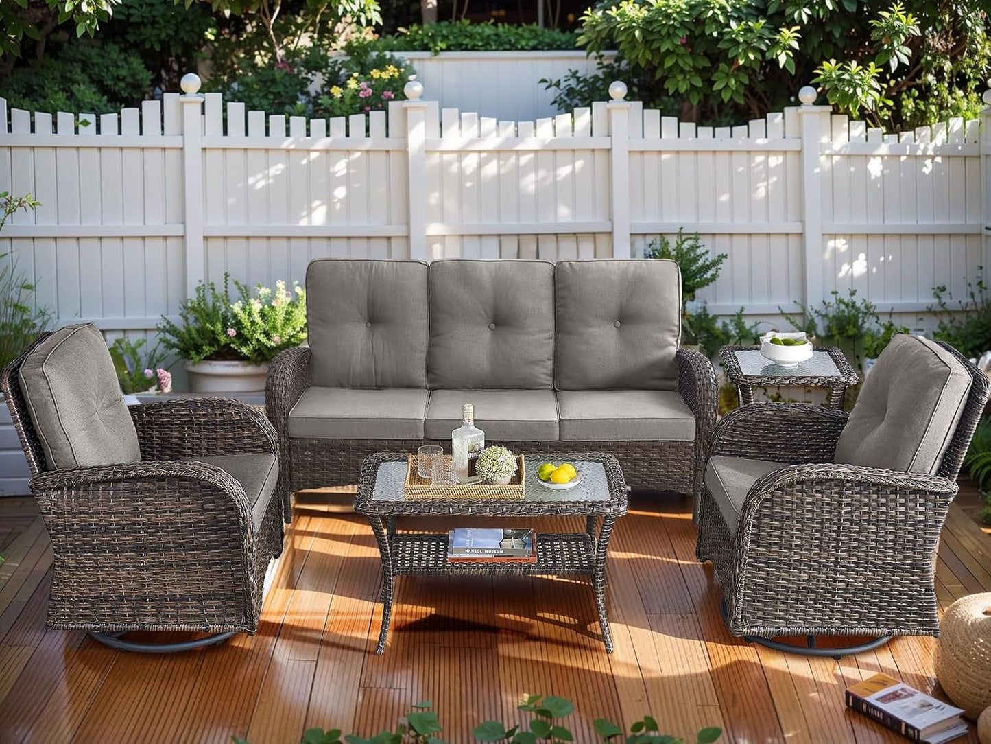 HUMMUH 5-Piece Patio Furniture Set for Outdoor Relaxation