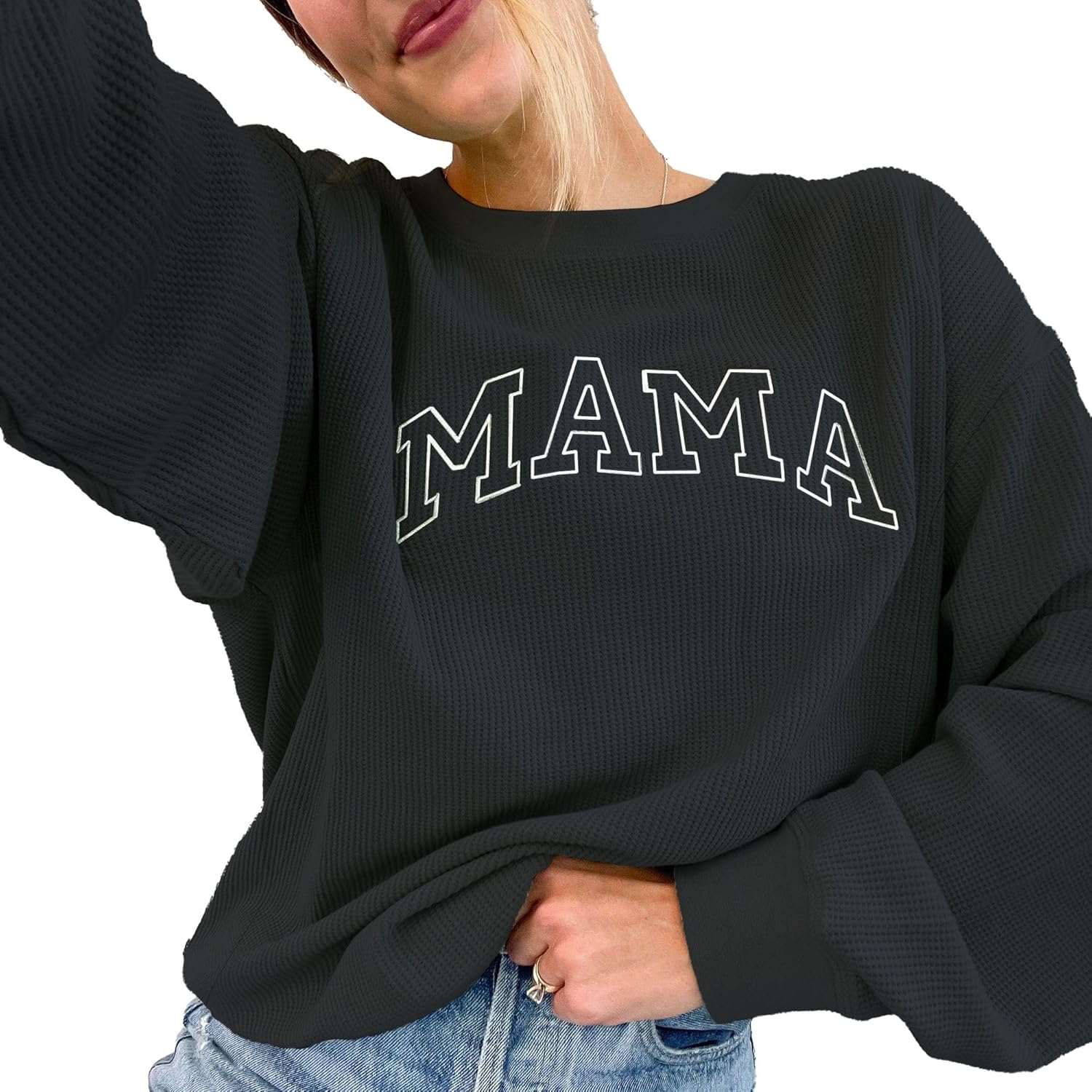 Maternity Sweatshirt Nursing Top with Zipper for Moms