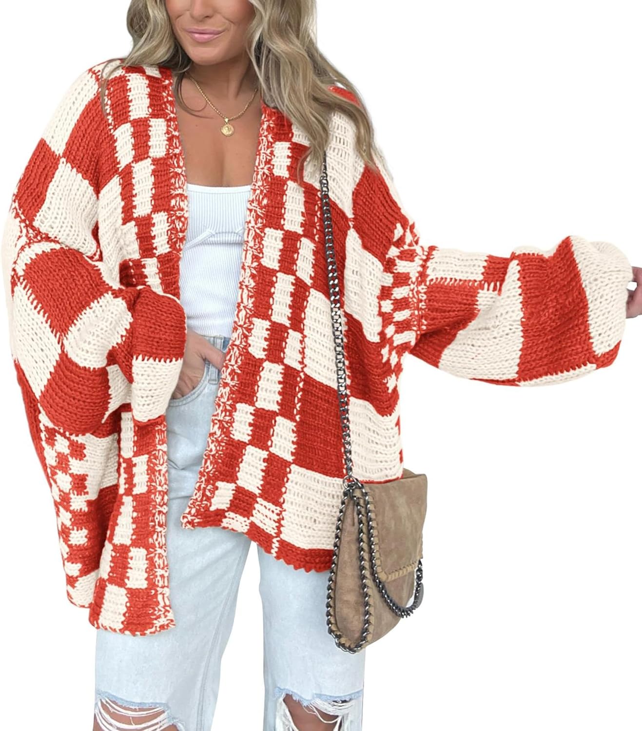 BTFBM Casual Cardigan Sweater for Women Fall 2025 Fashion