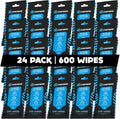 Fortress Car Interior Wipes (25 ct, Pack of 24) - Travel Size Cleaner