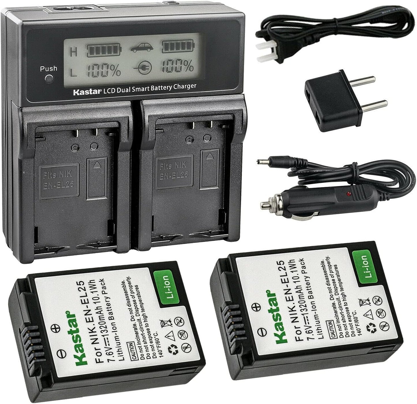 Kastar Dual Fast Charger and Battery for Nikon Z Series Cameras
