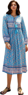 Stylish Long Sleeve Floral Dress for Women by R.Vivimos