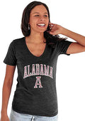 Women's Tri-Blend V-Neck T-Shirt with Vintage Arch - Blue 84