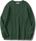 Oversized Cable Knit Crewneck Sweater for Women - Cozy Fall Staple