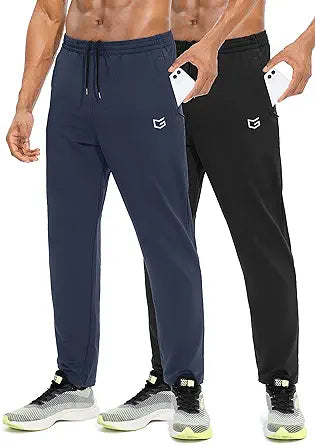 G Gradual Men's Tapered Track Pants with Zipper Pockets