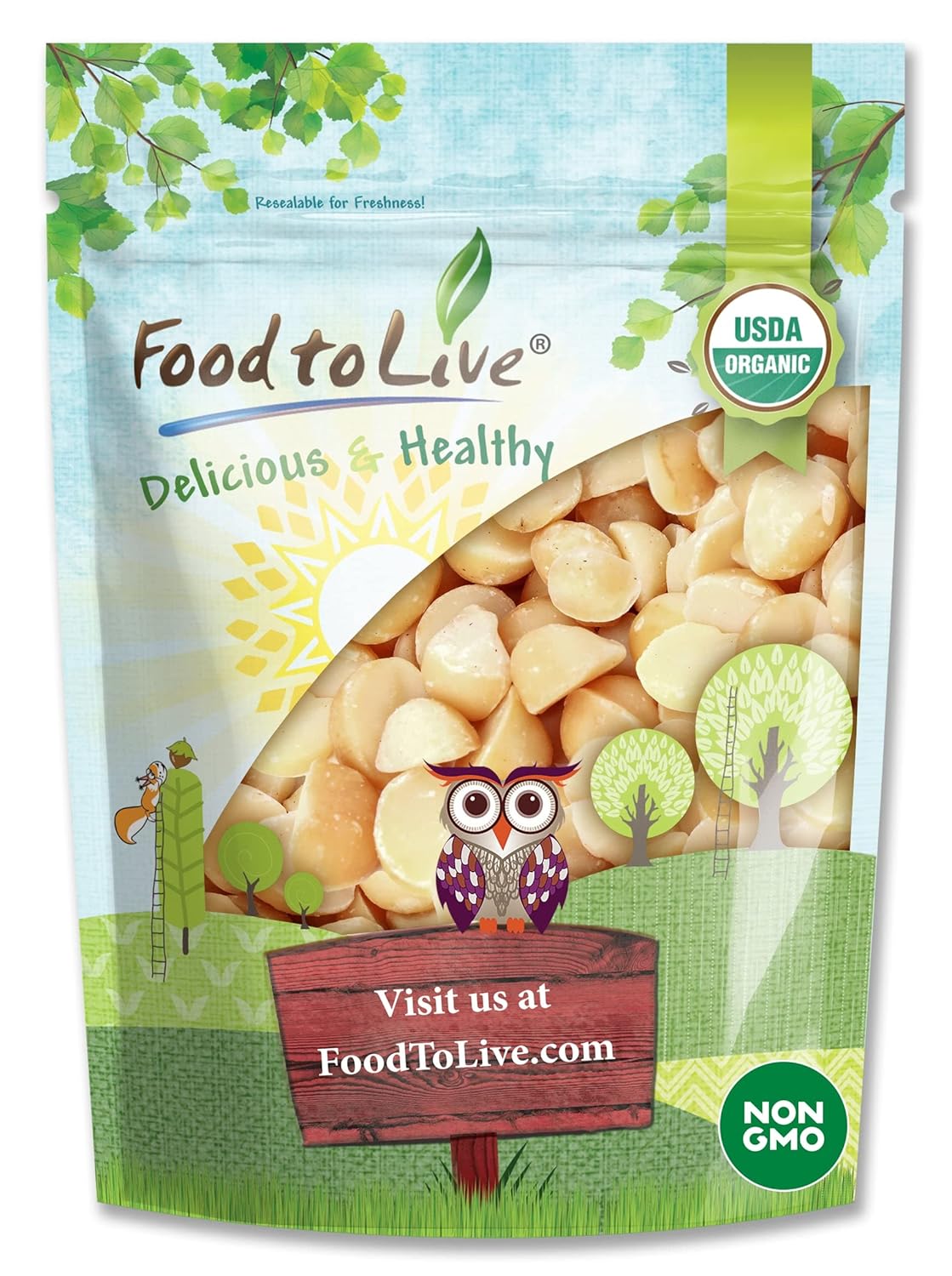 Organic Macadamia Nut Halves & Pieces - Creamy Keto Snack