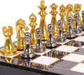 Metal Chess Set for Adults with Marbling Board - Durable Zinc Alloy