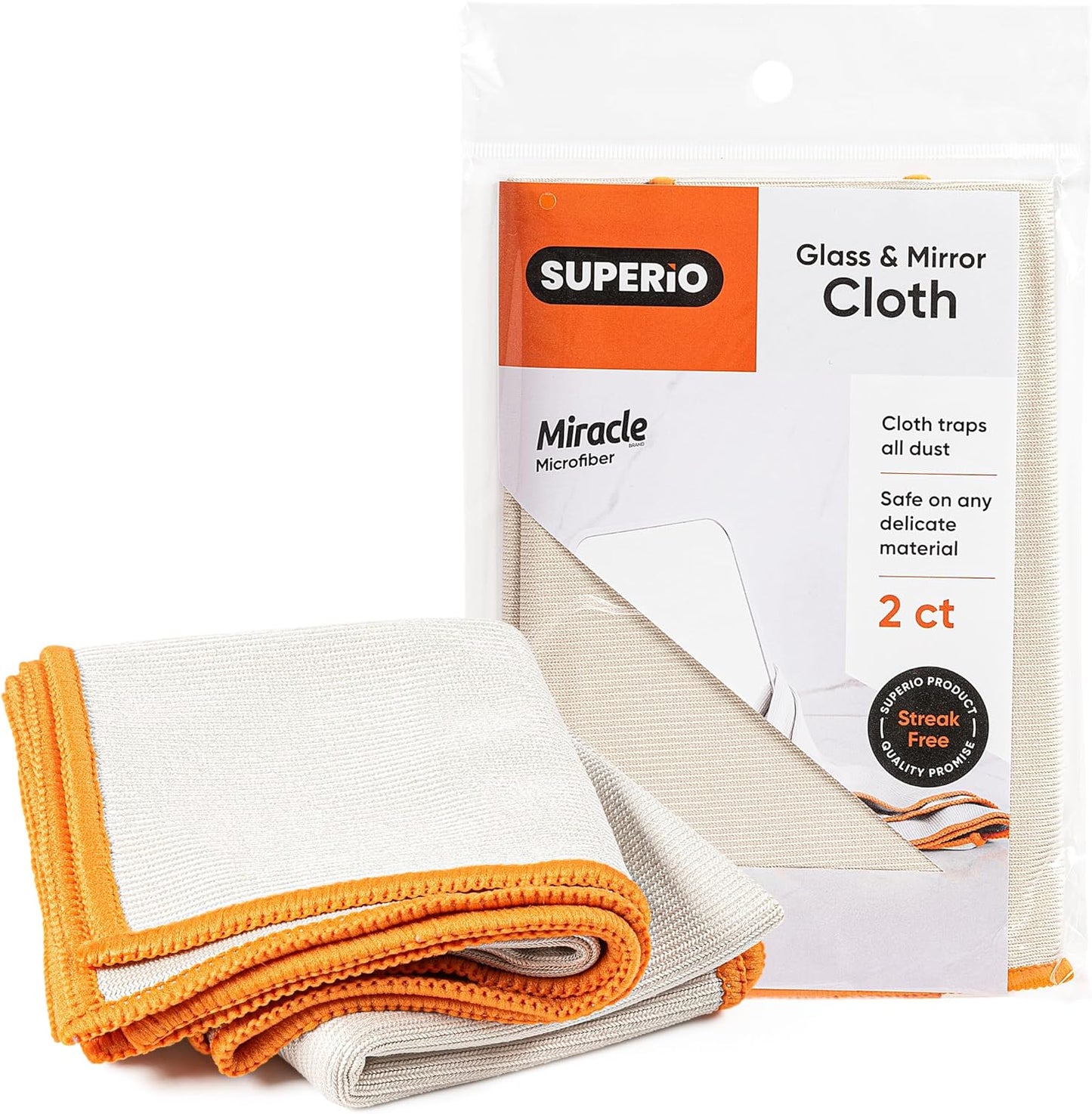 Lint-Free Shine: Superio Microfiber Cloths 2 Pack