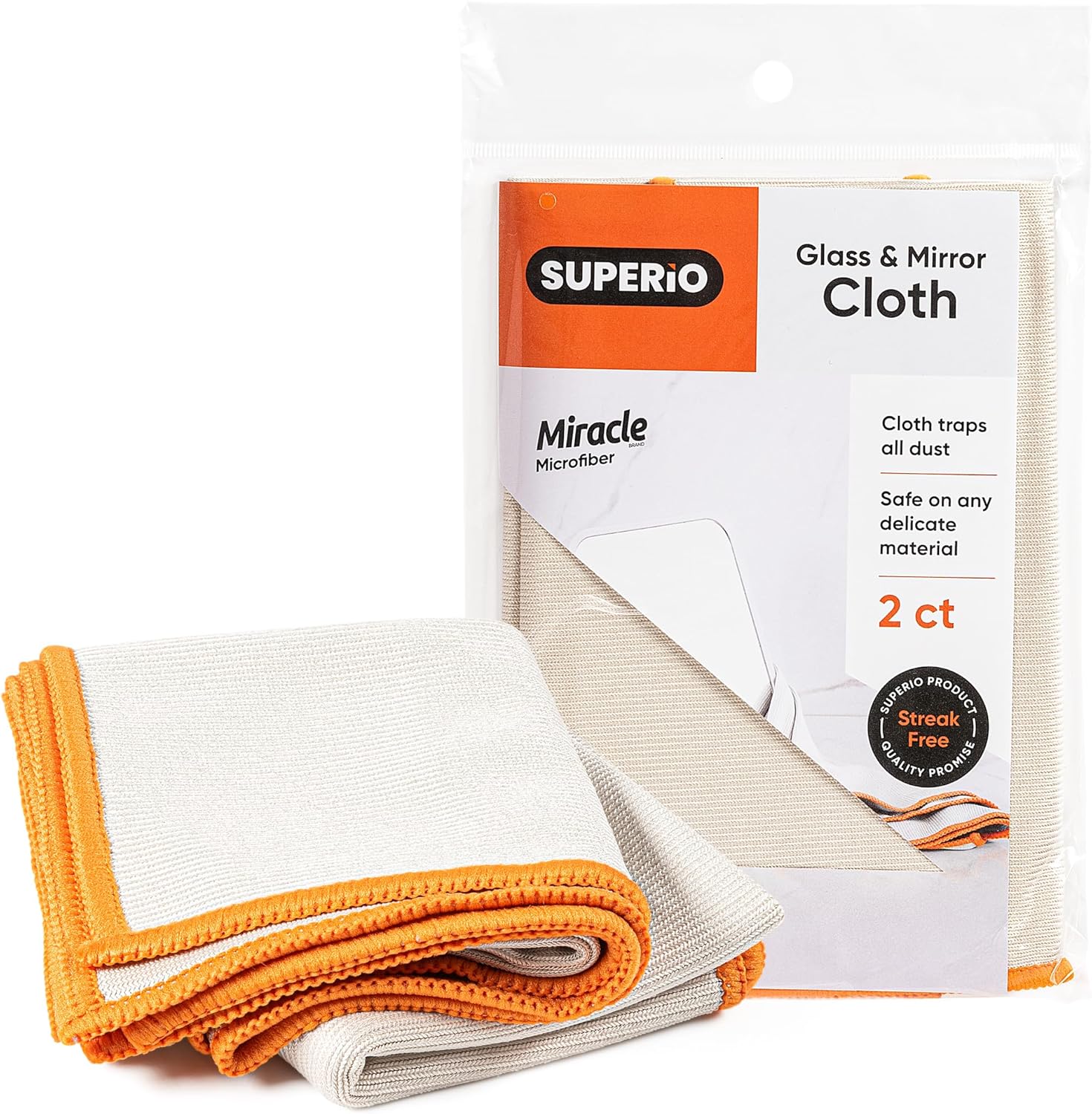 Lint-Free Shine: Superio Microfiber Cloths 2 Pack