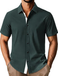 Mens Short Sleeve Button Down Shirt - Wrinkle-Free Casual Look