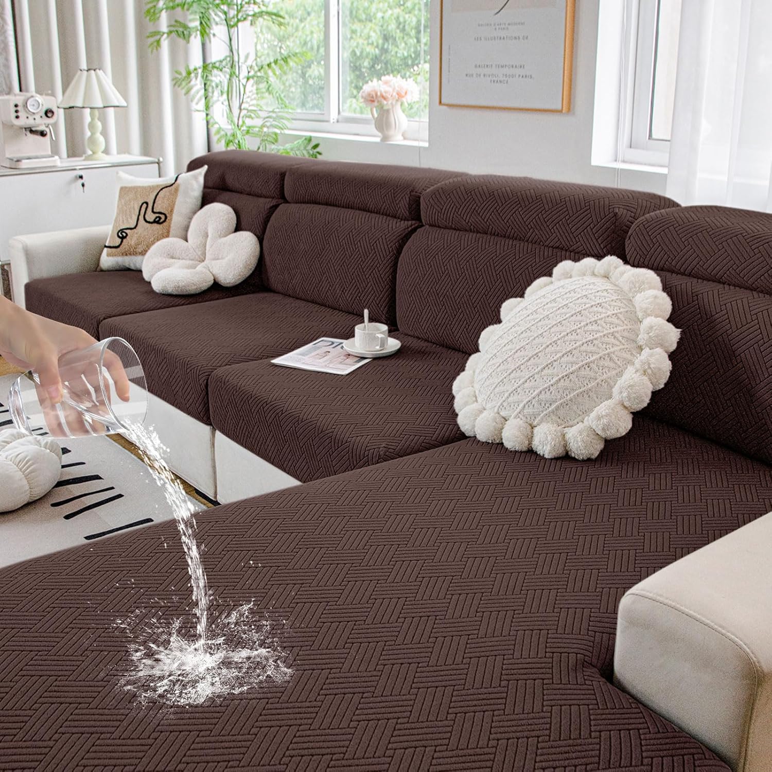 Hyha Waterproof Couch Cushion Covers for Pets, Washable & Durable