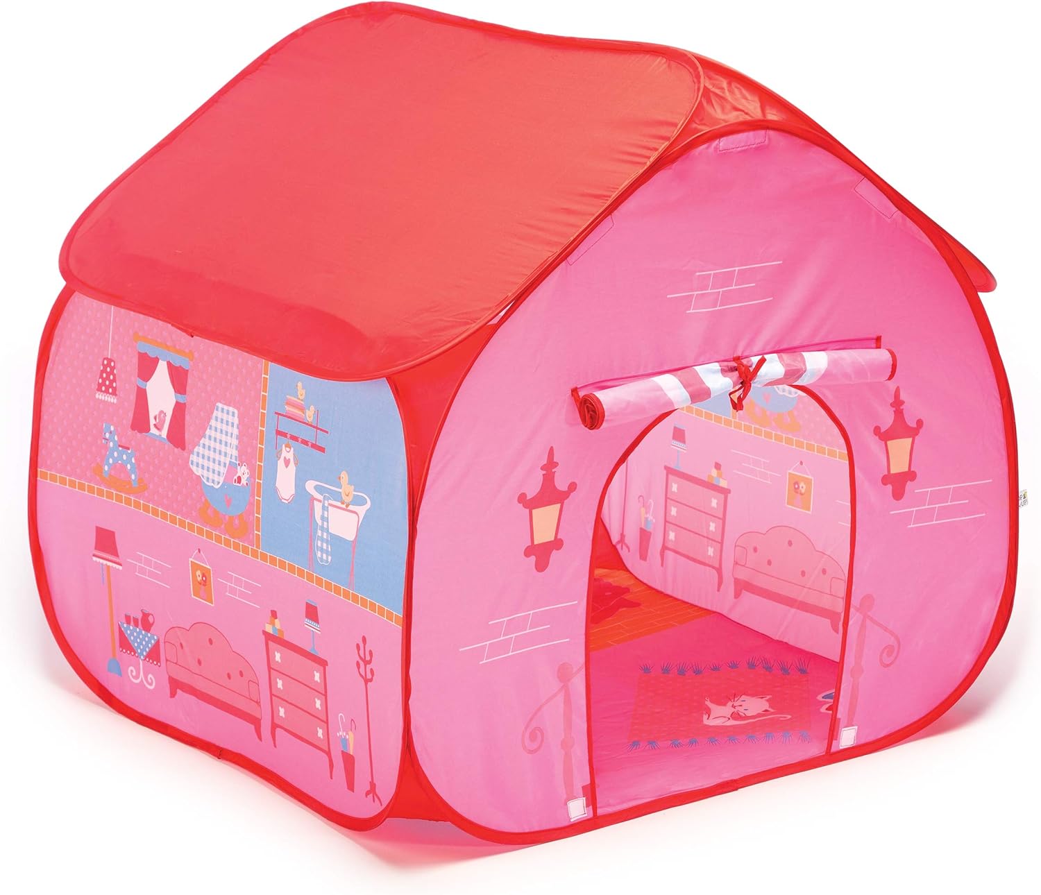 Pop It Up Dollhouse Tent with Playmat for Creative Play