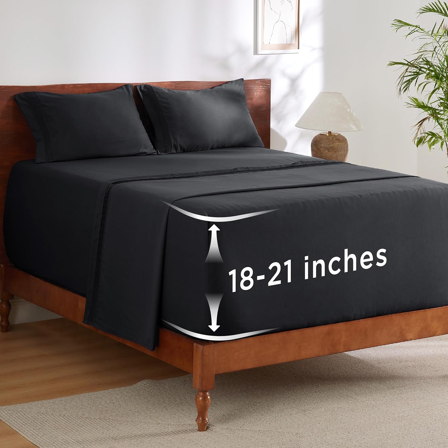 Deep Pocket Queen Sheets Set - Soft & Cooling Bedding Upgrade