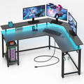 LED Gaming Desk w/ Monitor Stand & Storage