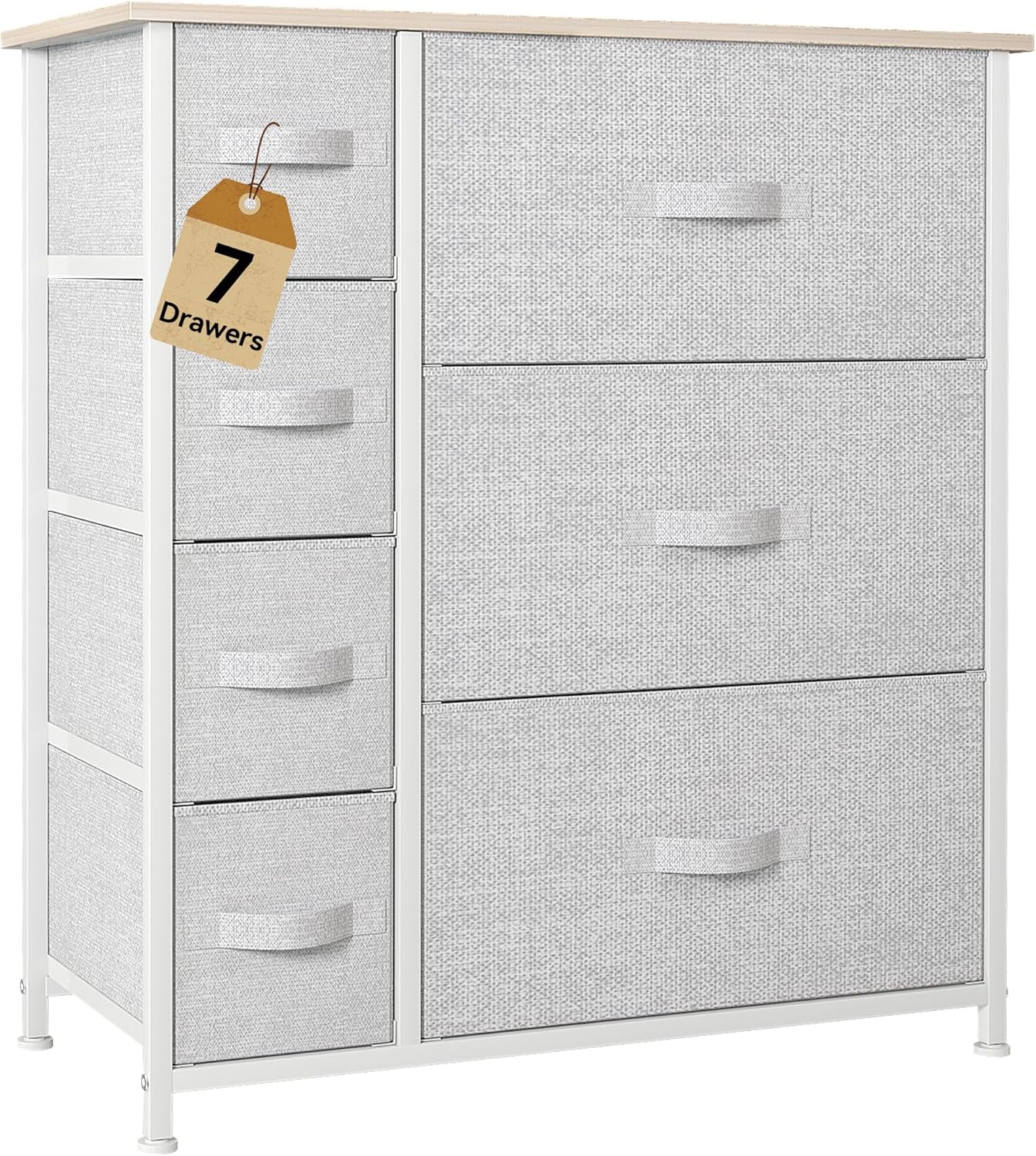 DWVO Fabric Dresser for Bedroom with 7 Drawers and Organizer