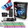OPT7 Aura Double Row Car LED Interior Lights - Multicolor Ambient Kit