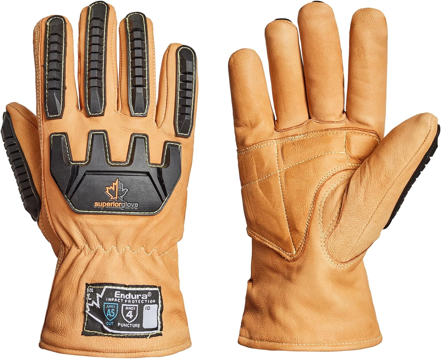 Endura Cut and Impact Resistant Leather Work Gloves for Winter