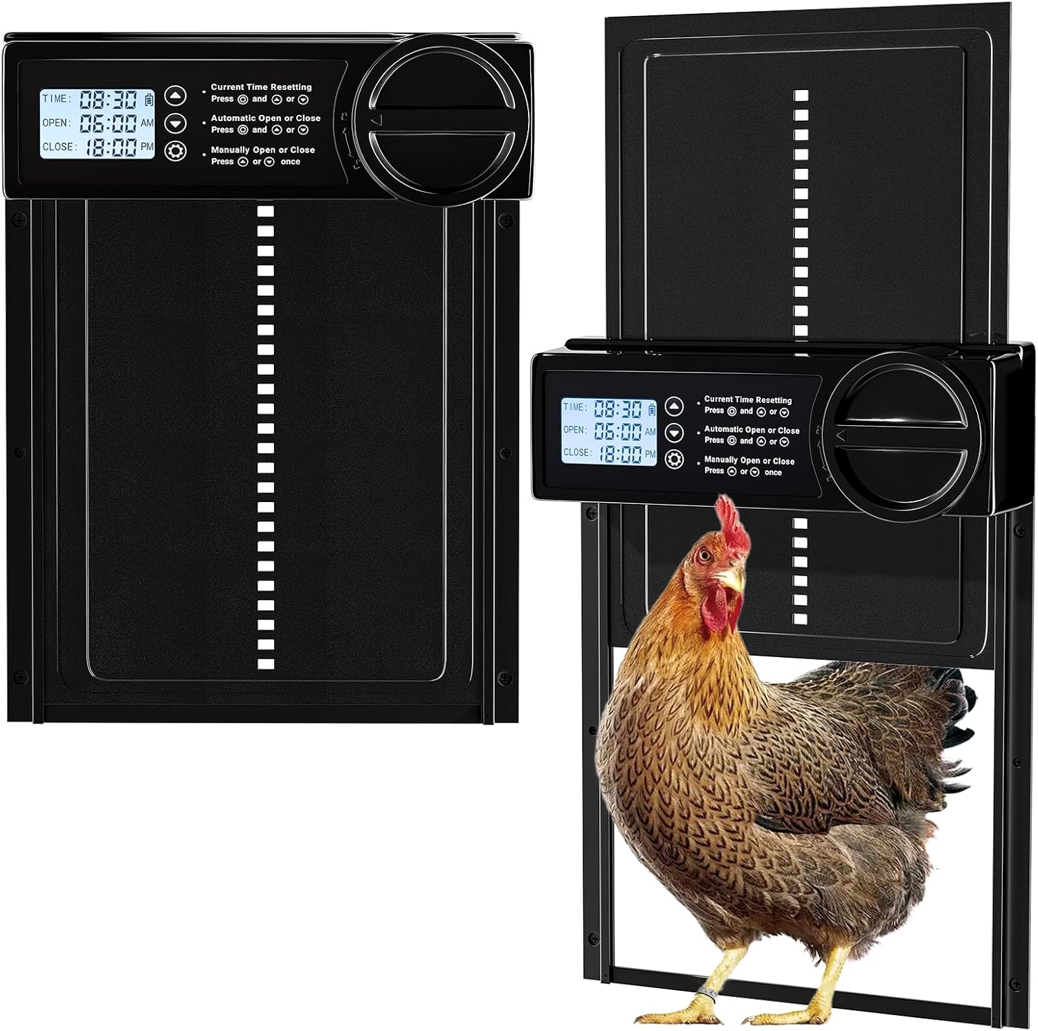 Smart Chicken Coop Door, Timer + Manual Control, Waterproof