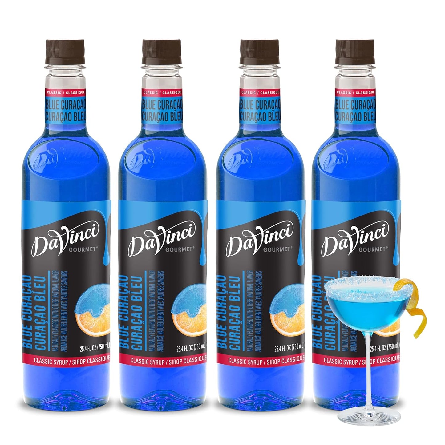 DaVinci Gourmet Classic Blue Curacao Syrup for Flavorful Drinks