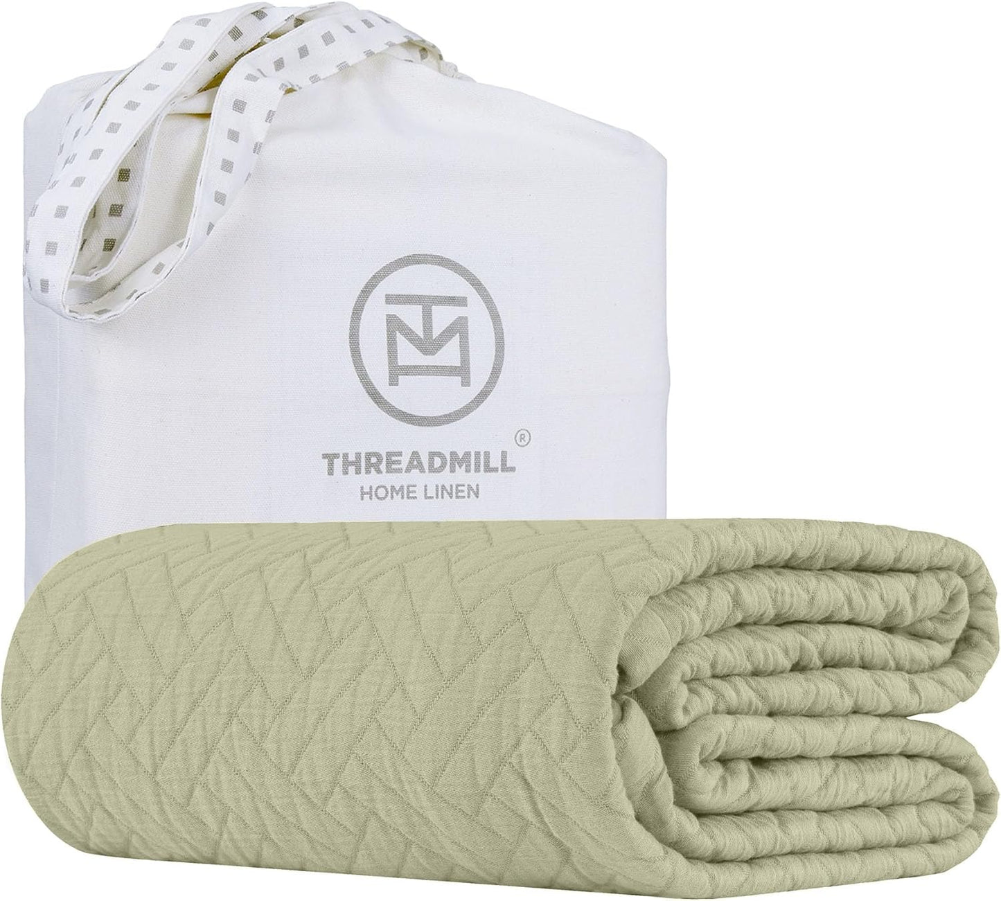 Threadmill Luxury Cotton Blanket for Queen Size Bed - Soft & Cozy