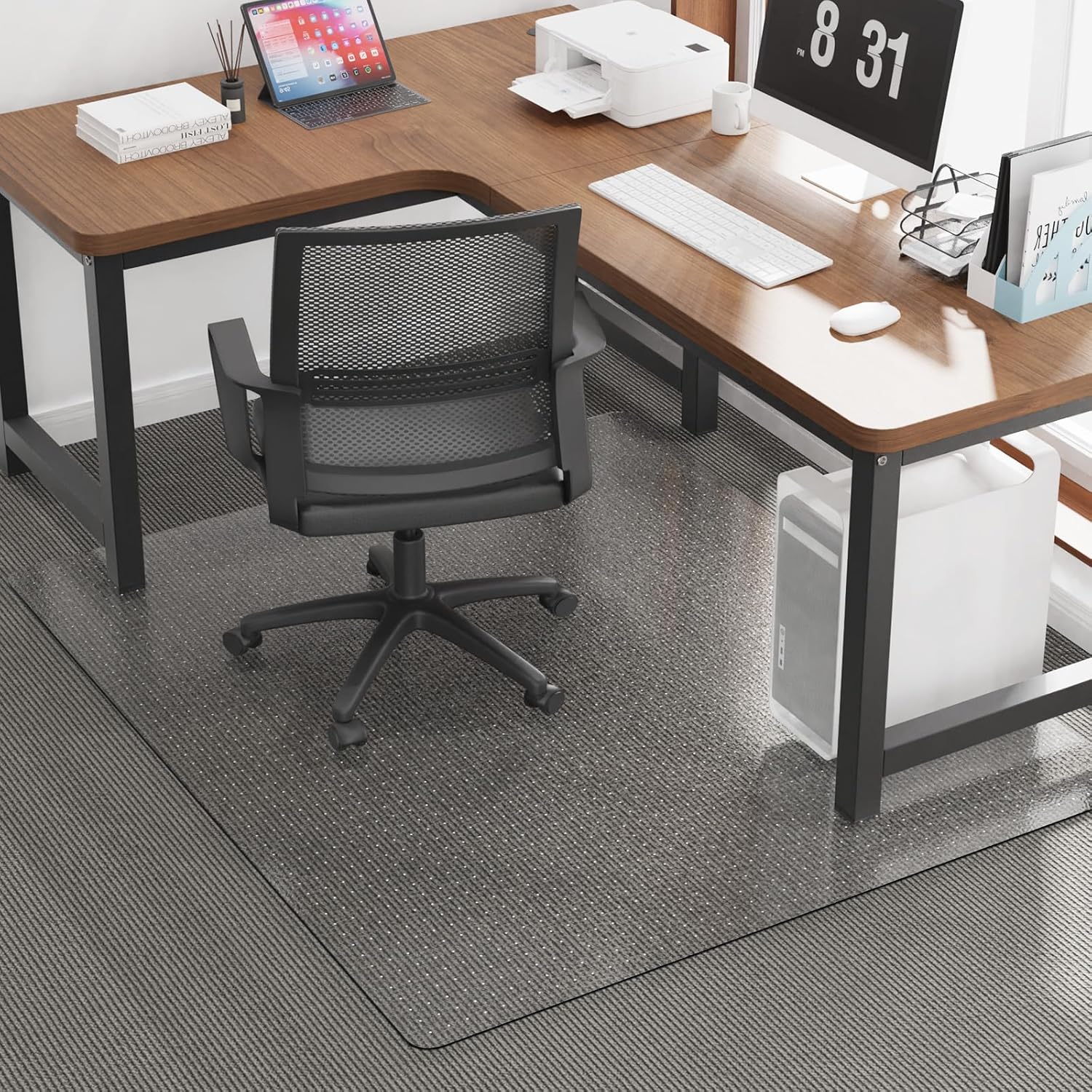 Sturdy 50x60 Chair Mat for Carpeted Floors by KEYDOL