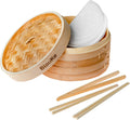 Bamboo Steamer Set with 2 Tiers - Cook Delicious Dumplings & Veggies!