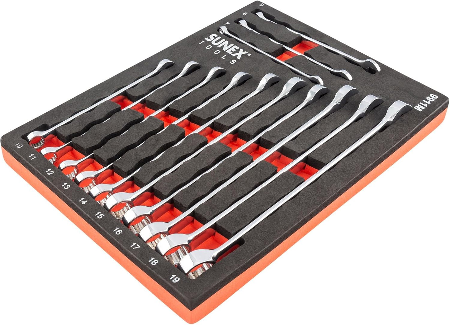 Sunex 9911M 13 Pc V-Groove Metric Wrench Set for Mechanics