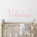 Custom Name & Heart Wall Decal - Personalized Nursery Name Decal 52in
