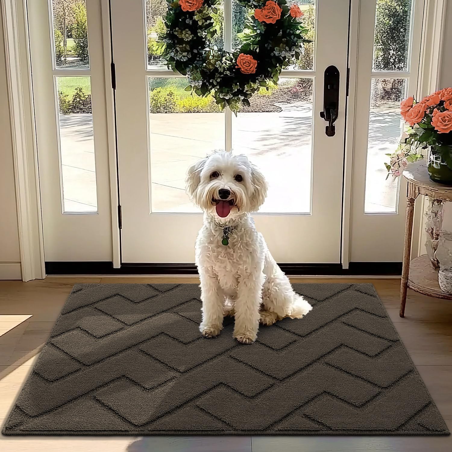 Durable Absorbent Front Door Mat for Indoor Outdoor Use